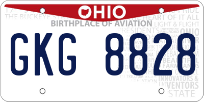 OH license plate GKG8828