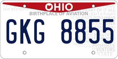 OH license plate GKG8855