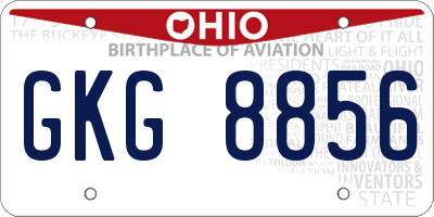 OH license plate GKG8856