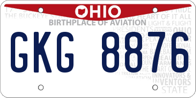 OH license plate GKG8876