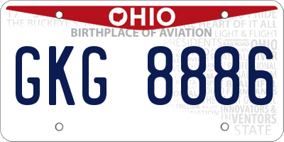 OH license plate GKG8886