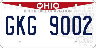OH license plate GKG9002