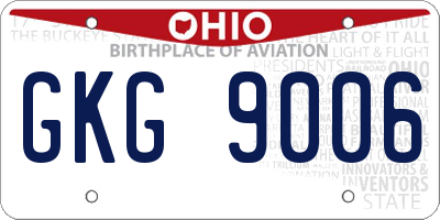 OH license plate GKG9006
