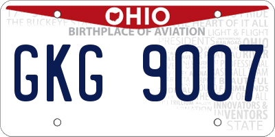OH license plate GKG9007