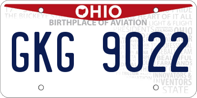 OH license plate GKG9022