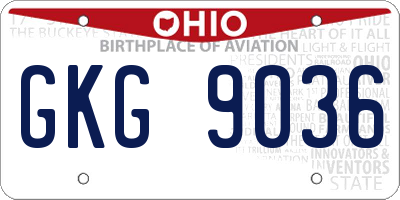 OH license plate GKG9036