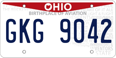 OH license plate GKG9042