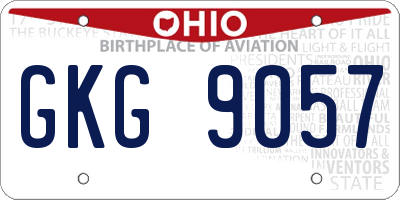 OH license plate GKG9057