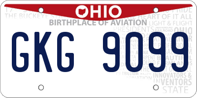 OH license plate GKG9099