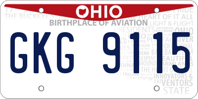 OH license plate GKG9115