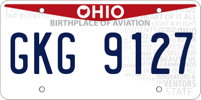 OH license plate GKG9127