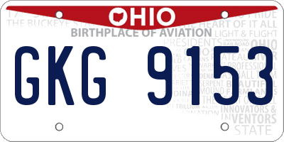 OH license plate GKG9153