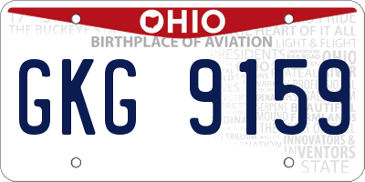 OH license plate GKG9159