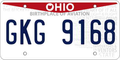 OH license plate GKG9168