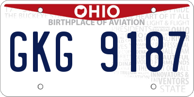 OH license plate GKG9187