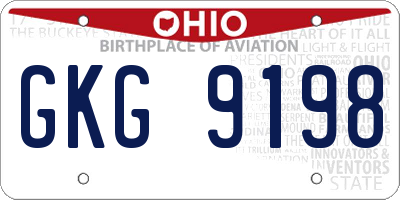 OH license plate GKG9198