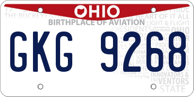 OH license plate GKG9268