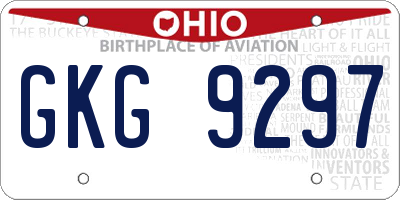 OH license plate GKG9297