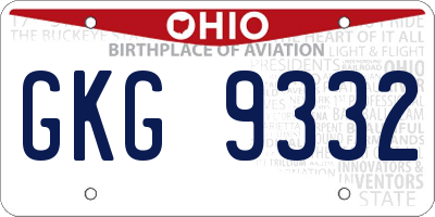 OH license plate GKG9332