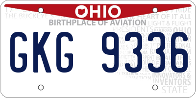 OH license plate GKG9336