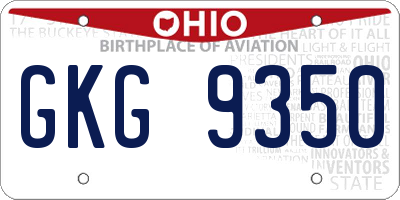 OH license plate GKG9350
