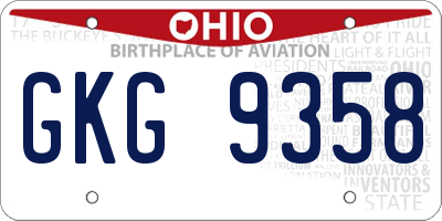 OH license plate GKG9358