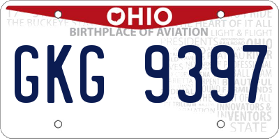 OH license plate GKG9397