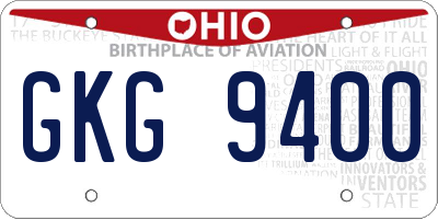 OH license plate GKG9400