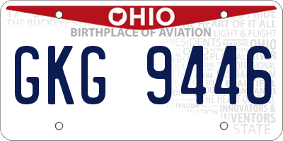 OH license plate GKG9446