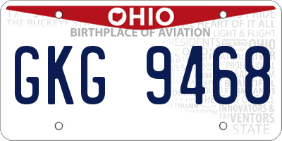 OH license plate GKG9468