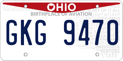 OH license plate GKG9470