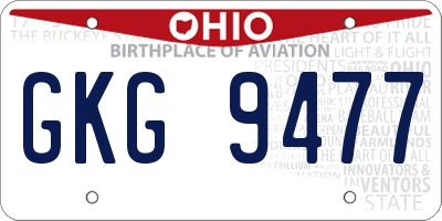 OH license plate GKG9477