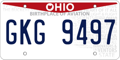 OH license plate GKG9497