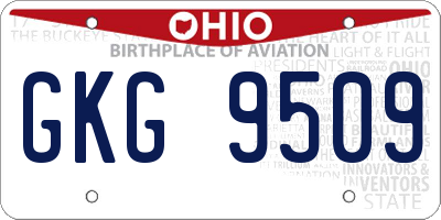 OH license plate GKG9509