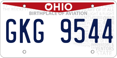 OH license plate GKG9544