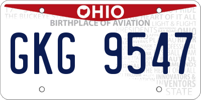 OH license plate GKG9547