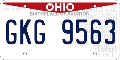 OH license plate GKG9563