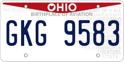 OH license plate GKG9583