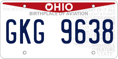 OH license plate GKG9638