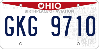 OH license plate GKG9710