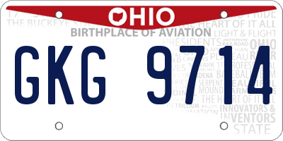OH license plate GKG9714