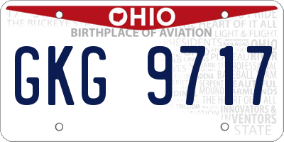 OH license plate GKG9717