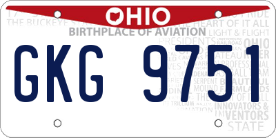 OH license plate GKG9751