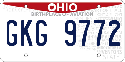 OH license plate GKG9772