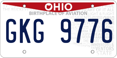 OH license plate GKG9776