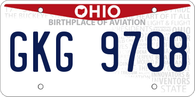 OH license plate GKG9798