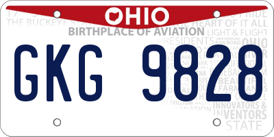OH license plate GKG9828
