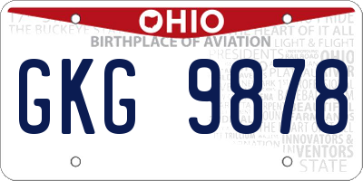 OH license plate GKG9878