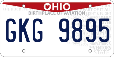 OH license plate GKG9895