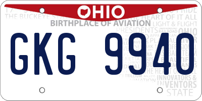 OH license plate GKG9940